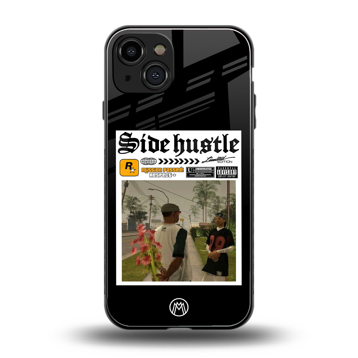 side hustle back phone cover | glass case for iphone 15