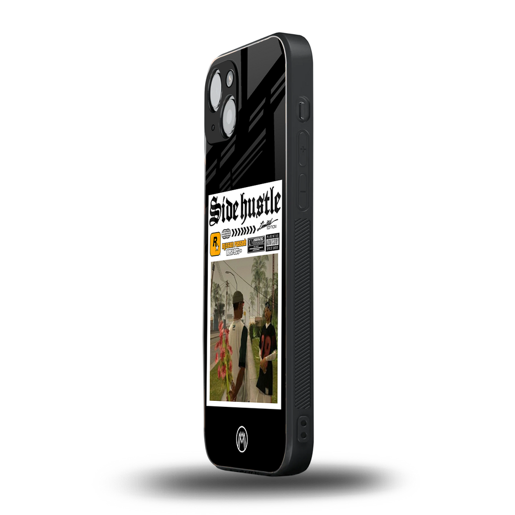 side hustle back phone cover | glass case for iphone 15