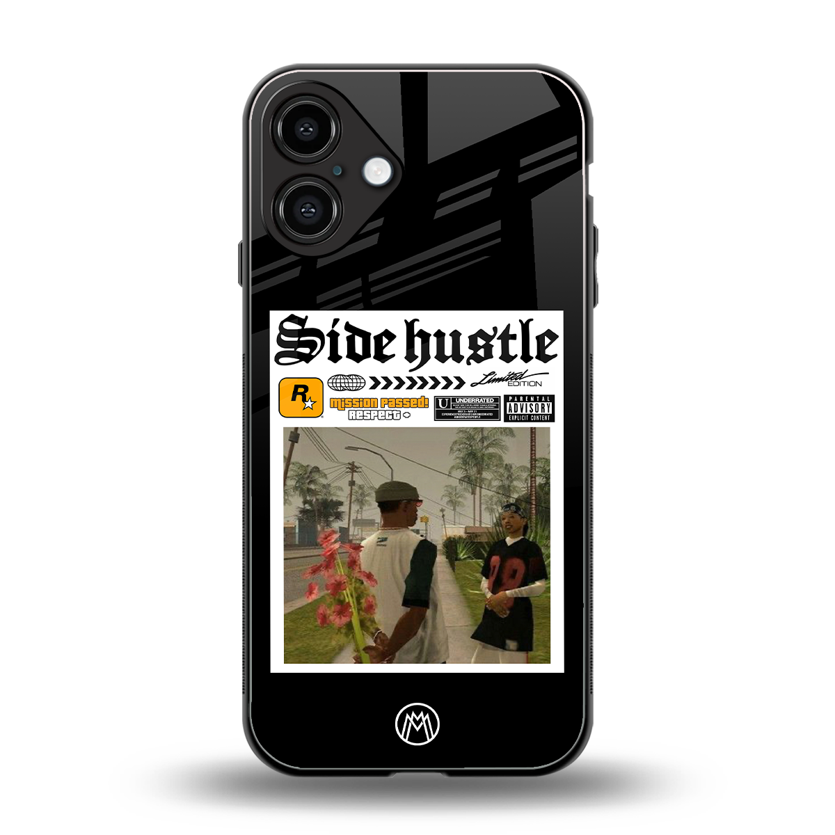 side hustle back phone cover | glass case for iphone 16 plus