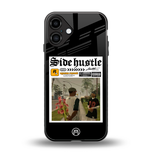 side hustle back phone cover | glass case for iphone 16 plus