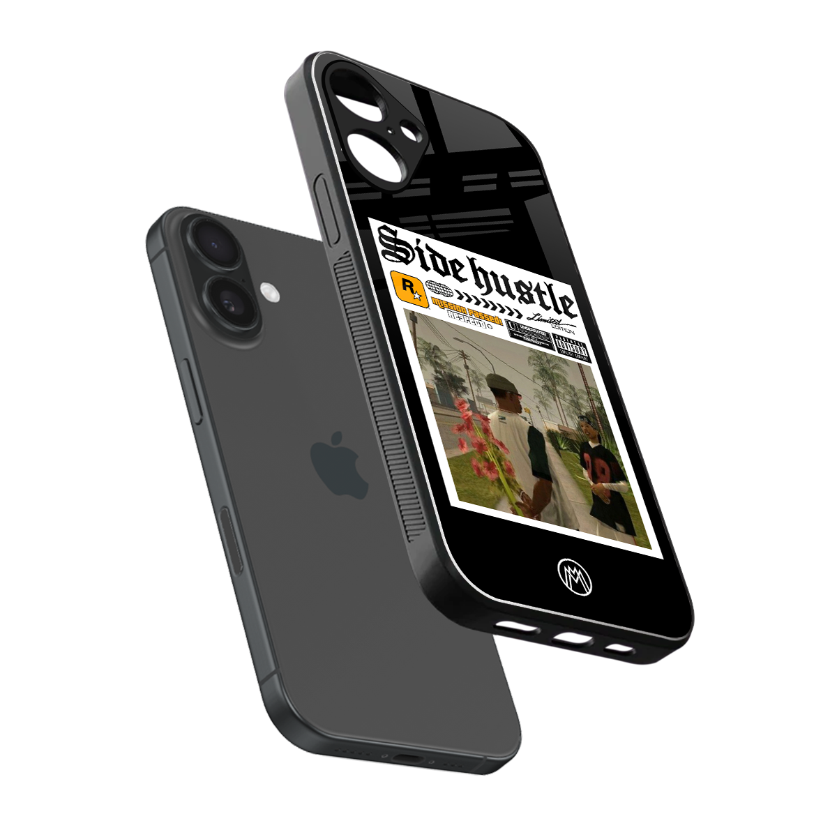 side hustle back phone cover | glass case for iphone 16 plus