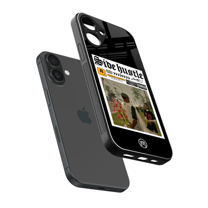 side hustle back phone cover | glass case for iphone 16 plus
