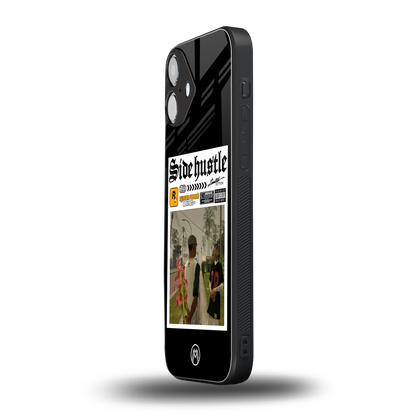 side hustle back phone cover | glass case for iphone 16 plus
