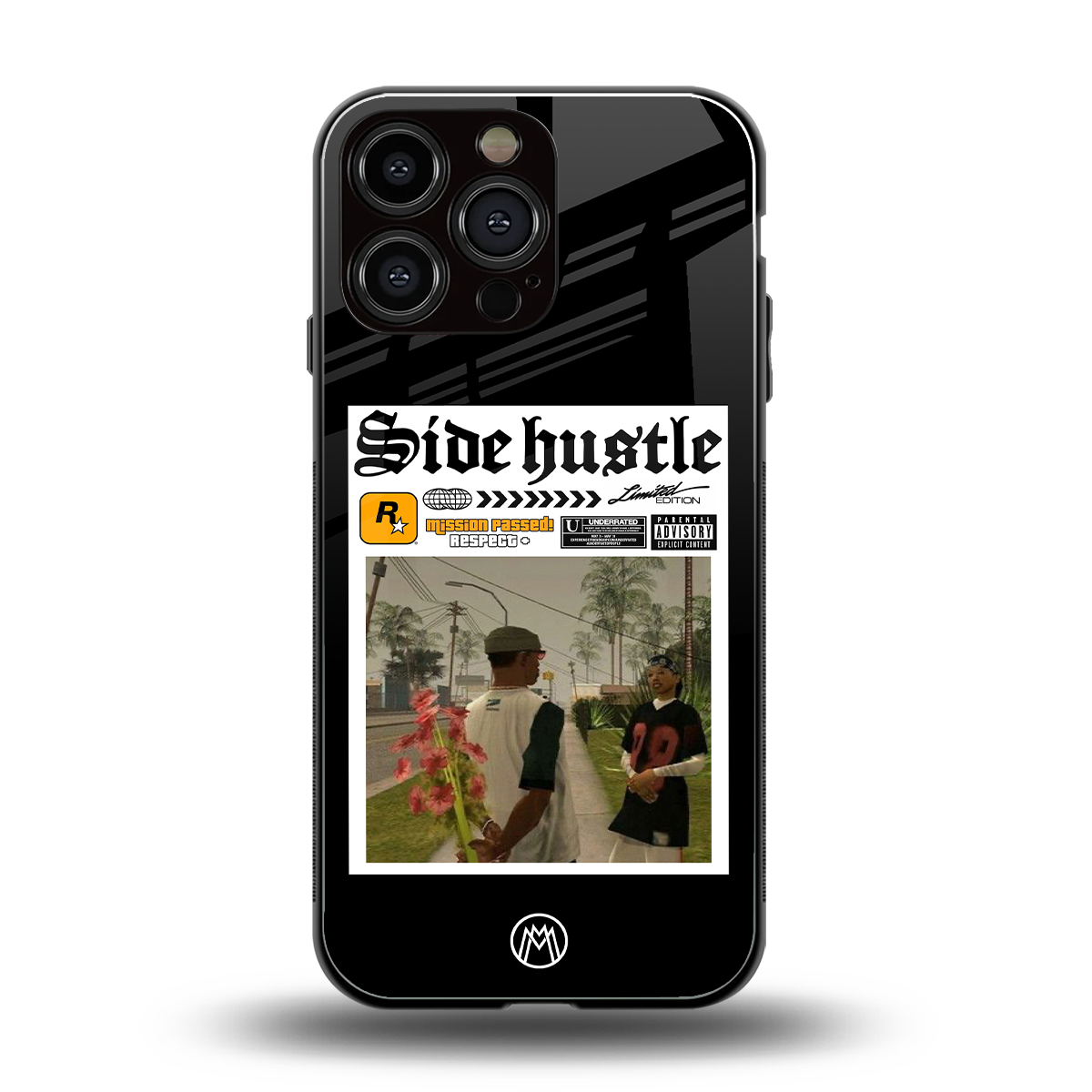 side hustle back phone cover | glass case for iphone 16 pro max