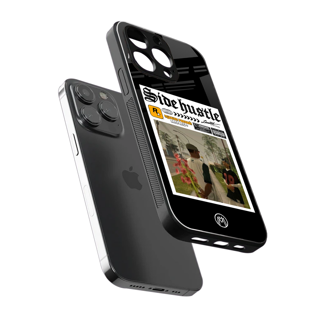 side hustle back phone cover | glass case for iphone 16 pro max