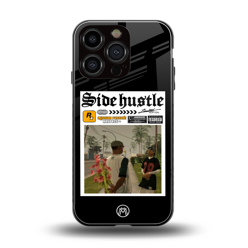 side hustle back phone cover | glass case for iphone 16 pro