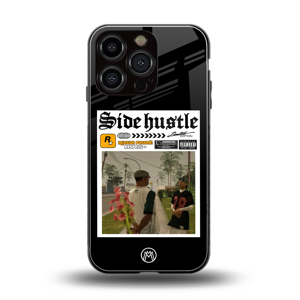 side hustle back phone cover | glass case for iphone 16 pro