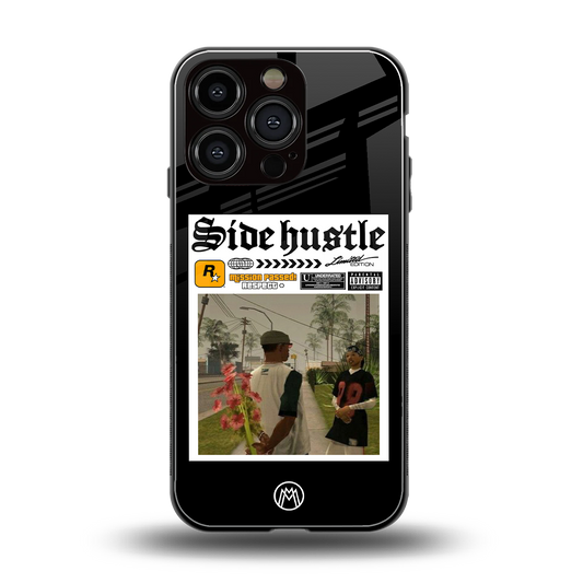 side hustle back phone cover | glass case for iphone 16 pro