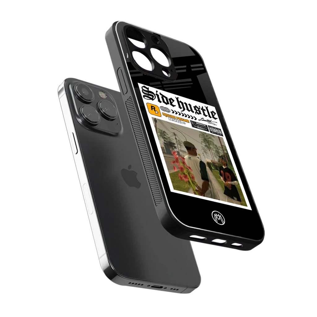 side hustle back phone cover | glass case for iphone 16 pro