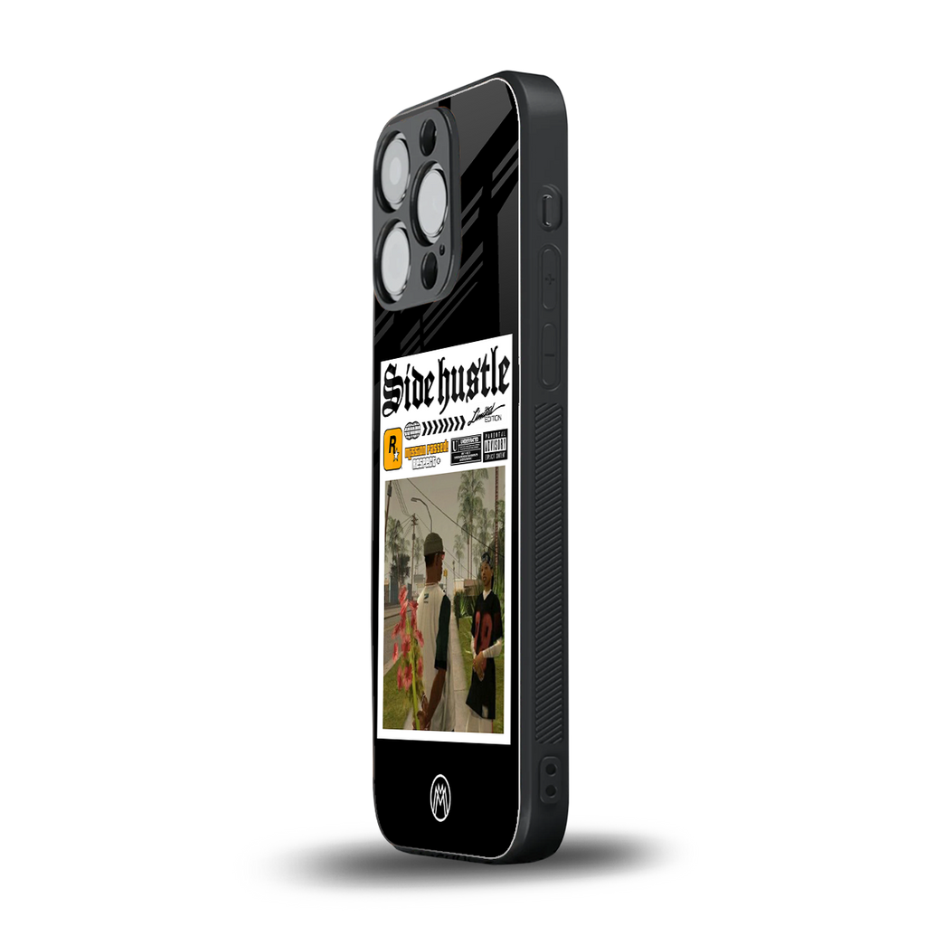 side hustle back phone cover | glass case for iphone 16 pro