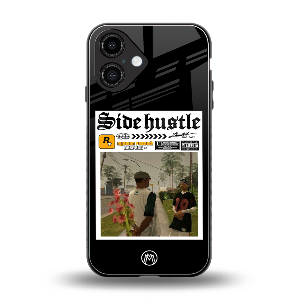 side hustle back phone cover | glass case for iphone 16