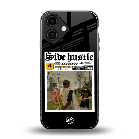 side hustle back phone cover | glass case for iphone 16