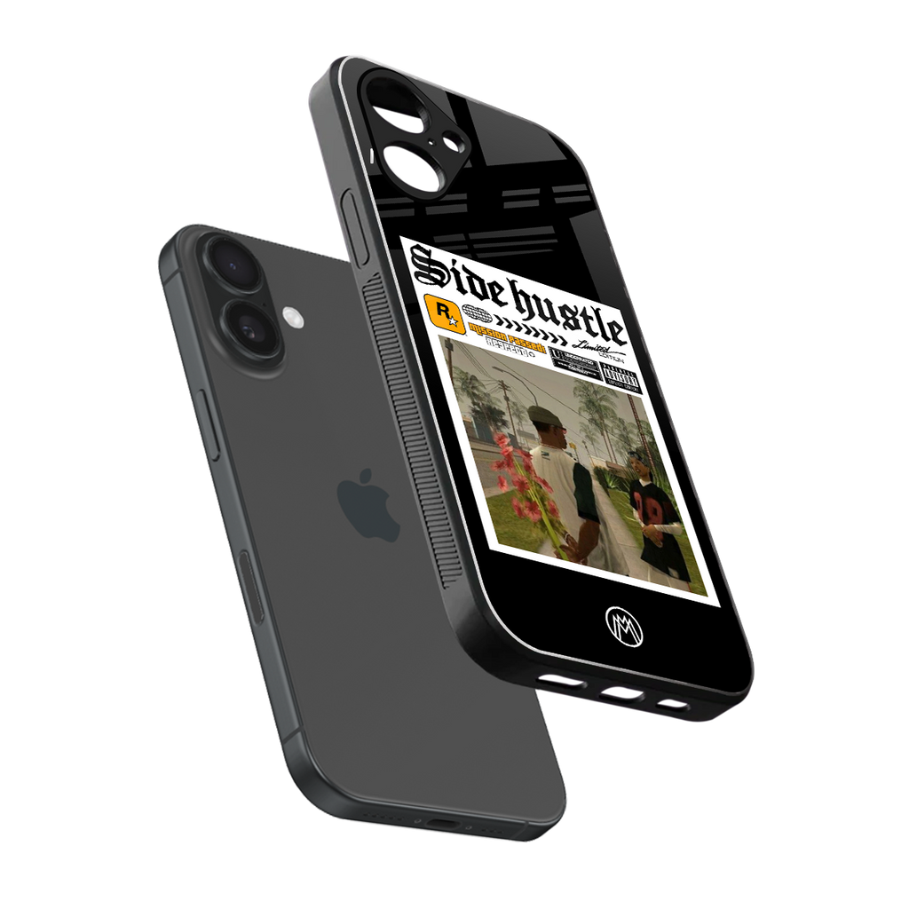 side hustle back phone cover | glass case for iphone 16