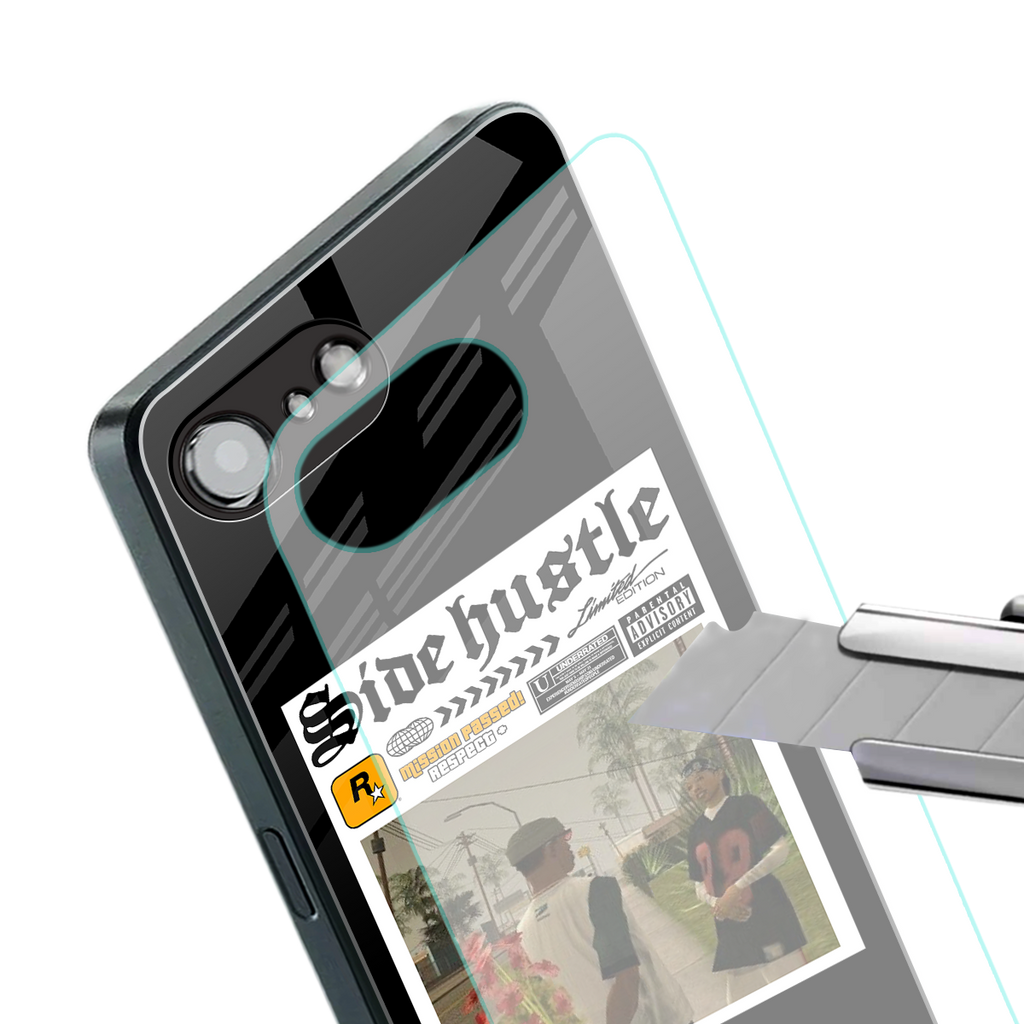 side hustle back phone cover | glass case for iphone 16e