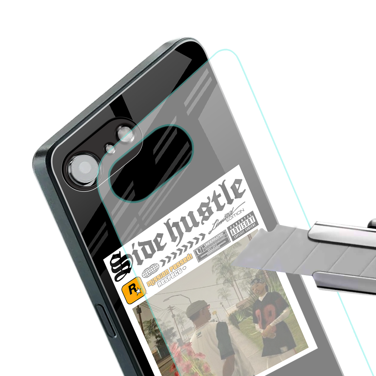 side hustle back phone cover | glass case for iphone 16e