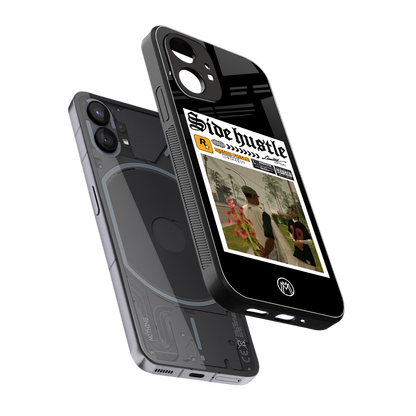 side hustle back phone cover | glass case for nothing phone 1