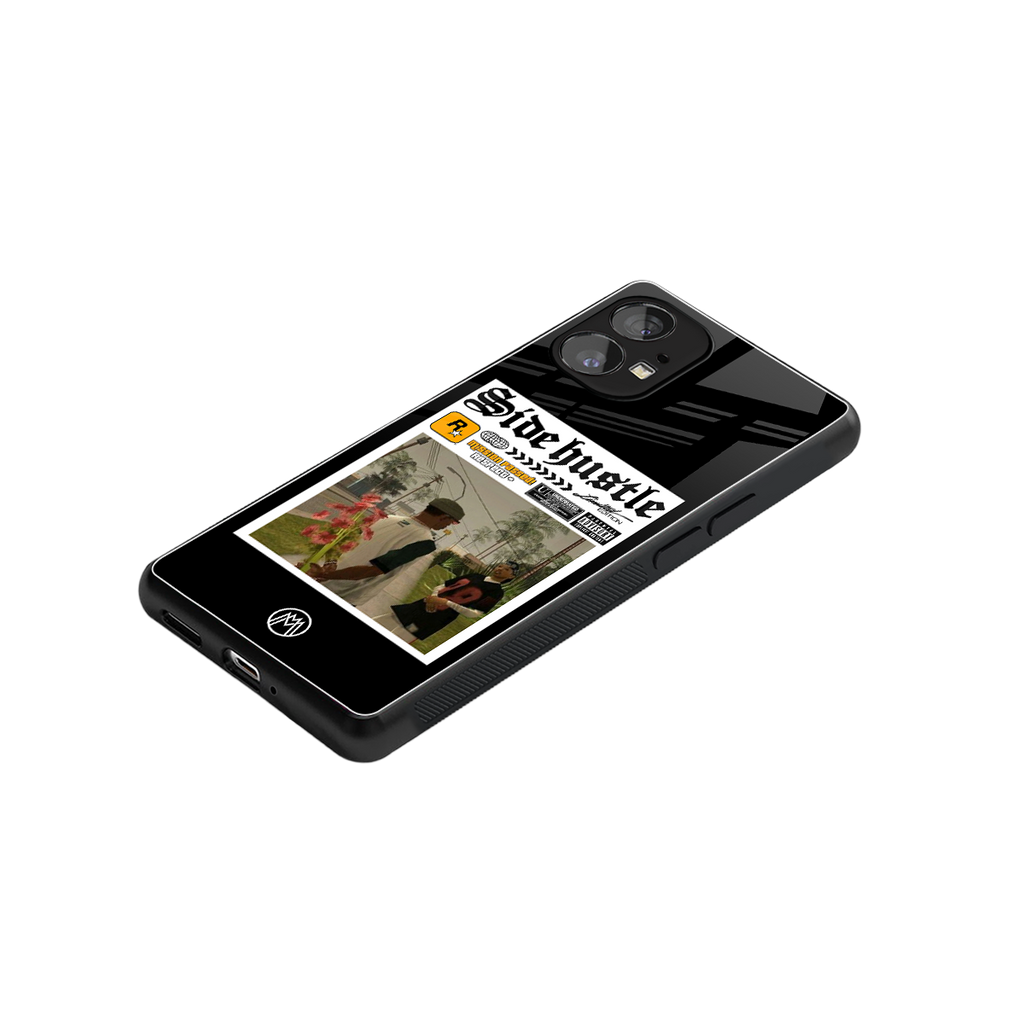 side hustle back phone cover | glass case for nothing phone 1