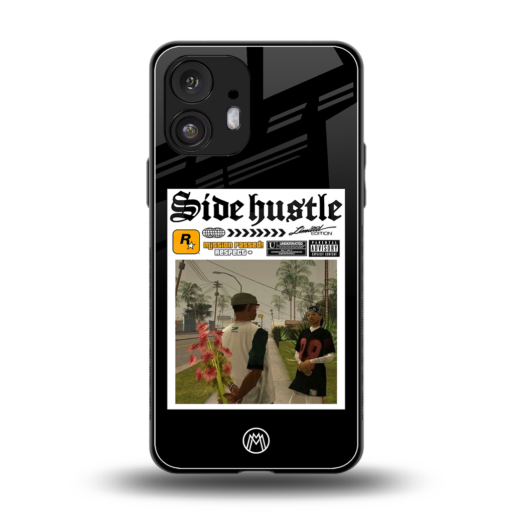 side hustle back phone cover | glass case for nothing phone 2