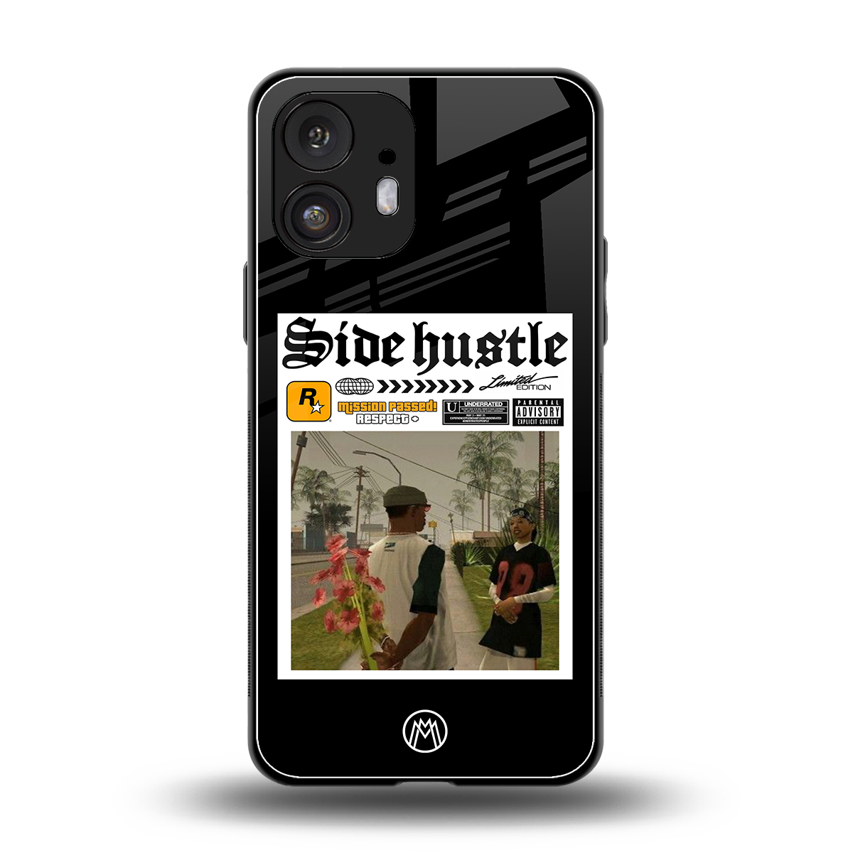side hustle back phone cover | glass case for nothing phone 2