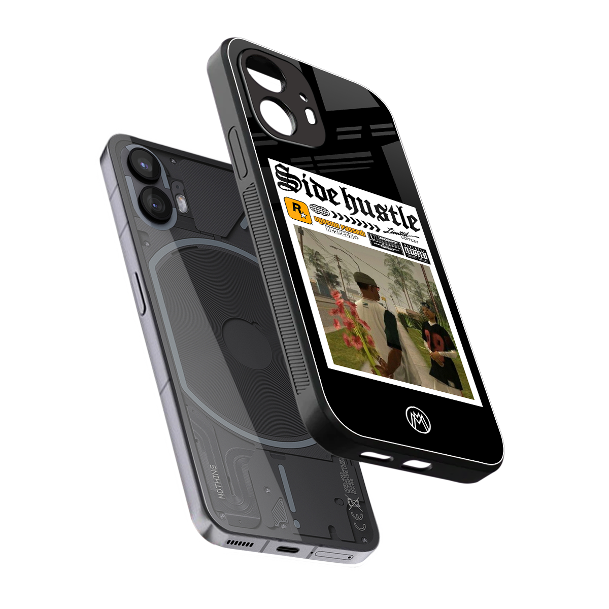 side hustle back phone cover | glass case for nothing phone 2