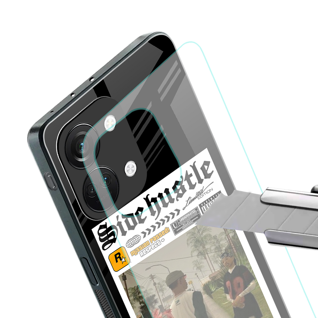 side hustle back phone cover | glass case for oneplus nord 3