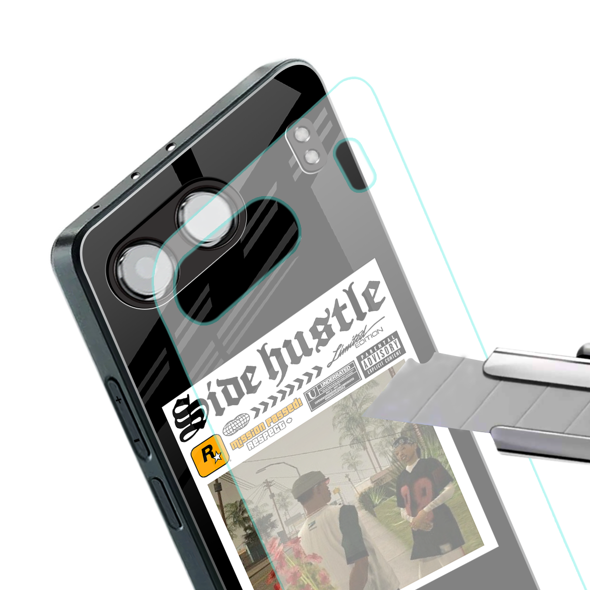 side hustle back phone cover | glass case for oneplus nord 4