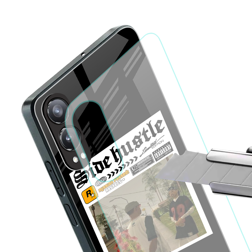side hustle back phone cover | glass case for oneplus nord ce 4 lite
