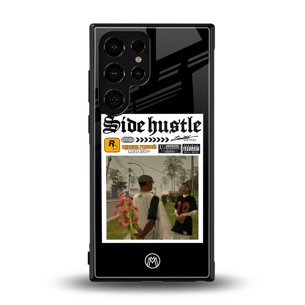 side hustle back phone cover | glass case for samsung galaxy s23 ultra