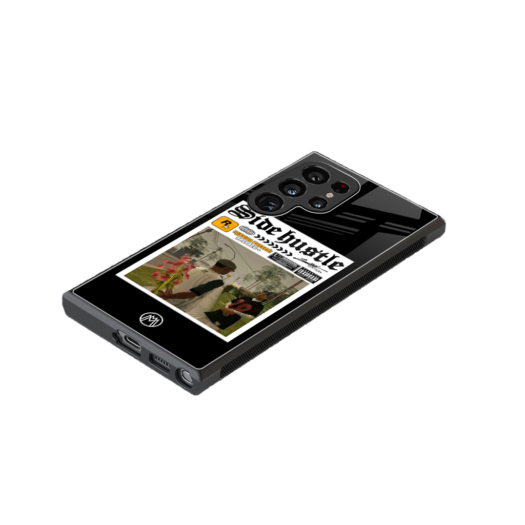 side hustle back phone cover | glass case for samsung galaxy s23 ultra