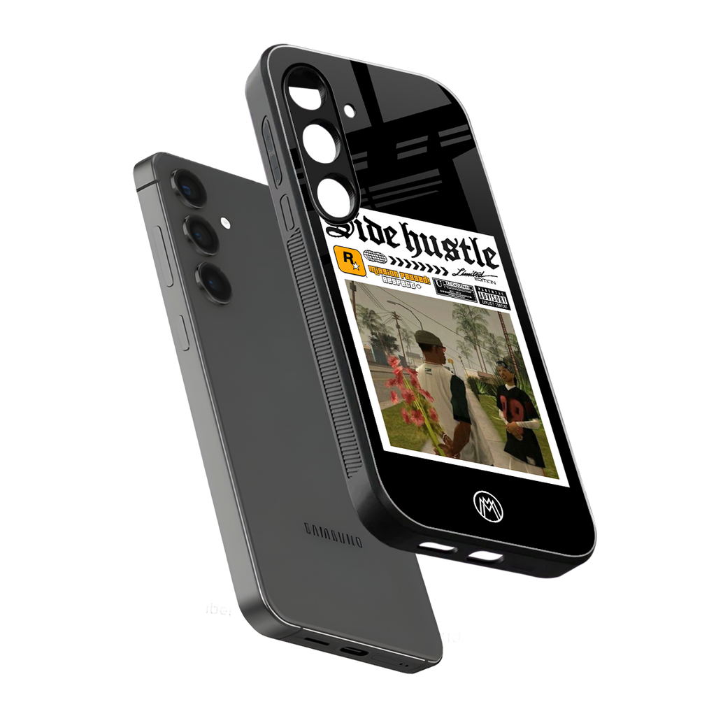 side hustle back phone cover | glass case for samsung galaxy s24 plus