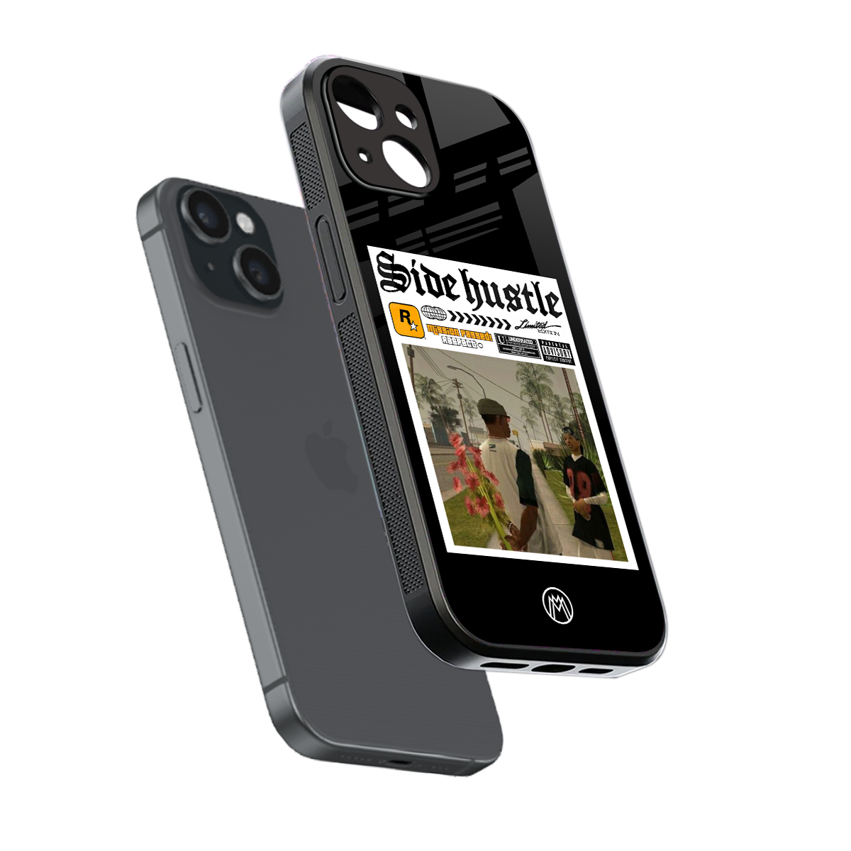 side hustle back phone cover | glass case for iphone 15