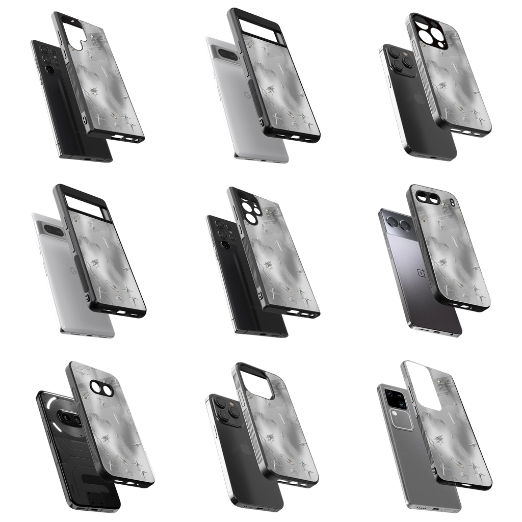 Durable Glass Back Mobile Case for iPhone, Samsung, OnePlus, Google Pixel, Redmi, Vivo, Oppo