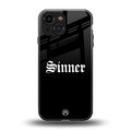 sinner back phone cover | glass case for iphone 13 mini