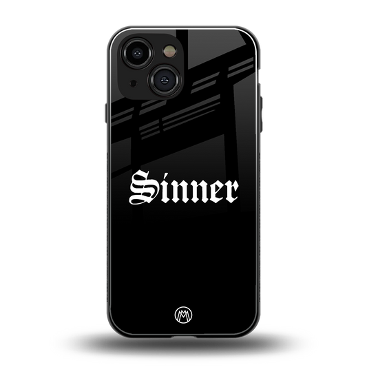 sinner back phone cover | glass case for iphone 13 mini