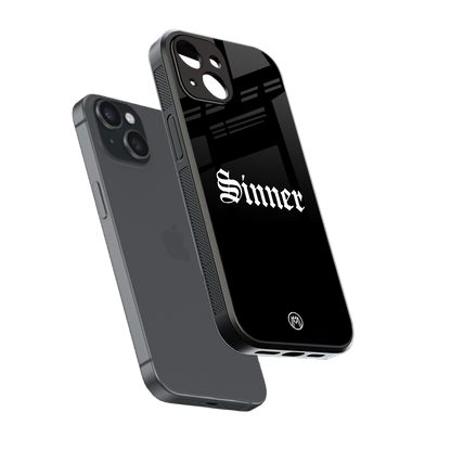 sinner back phone cover | glass case for iphone 13 mini