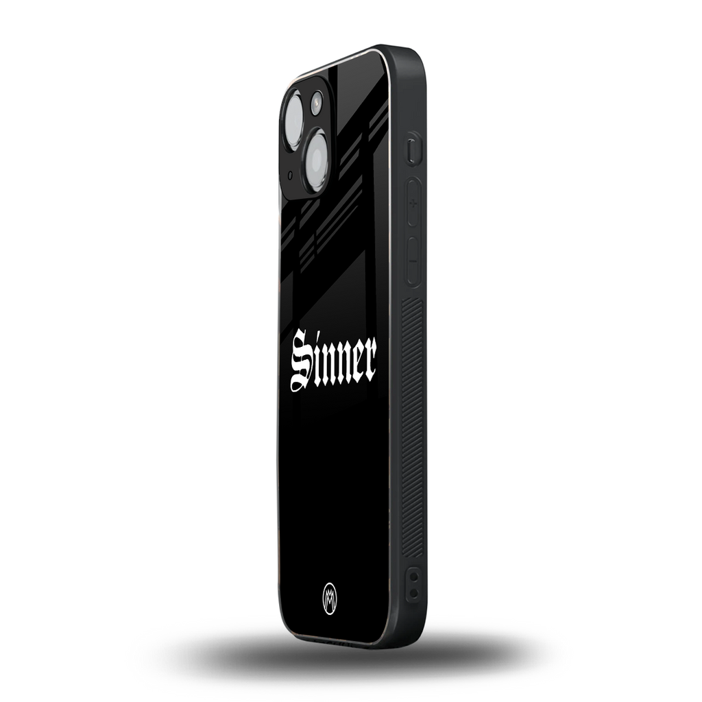 sinner back phone cover | glass case for iphone 13 mini