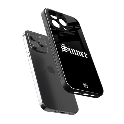sinner back phone cover | glass case for iphone 13 pro max