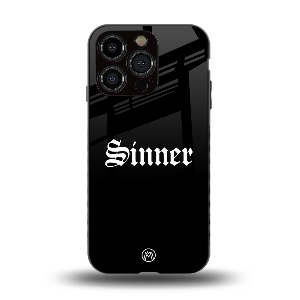 sinner back phone cover | glass case for iphone 13 pro