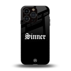 sinner back phone cover | glass case for iphone 13 pro