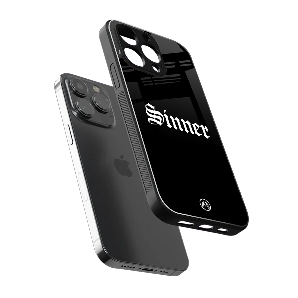 sinner back phone cover | glass case for iphone 13 pro