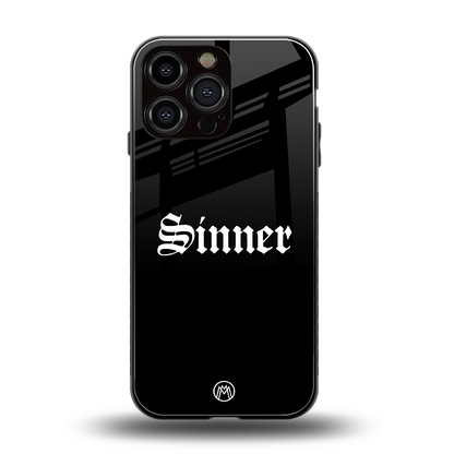 sinner back phone cover | glass case for iphone 14 pro max