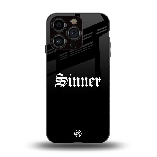 sinner back phone cover | glass case for iphone 15 pro