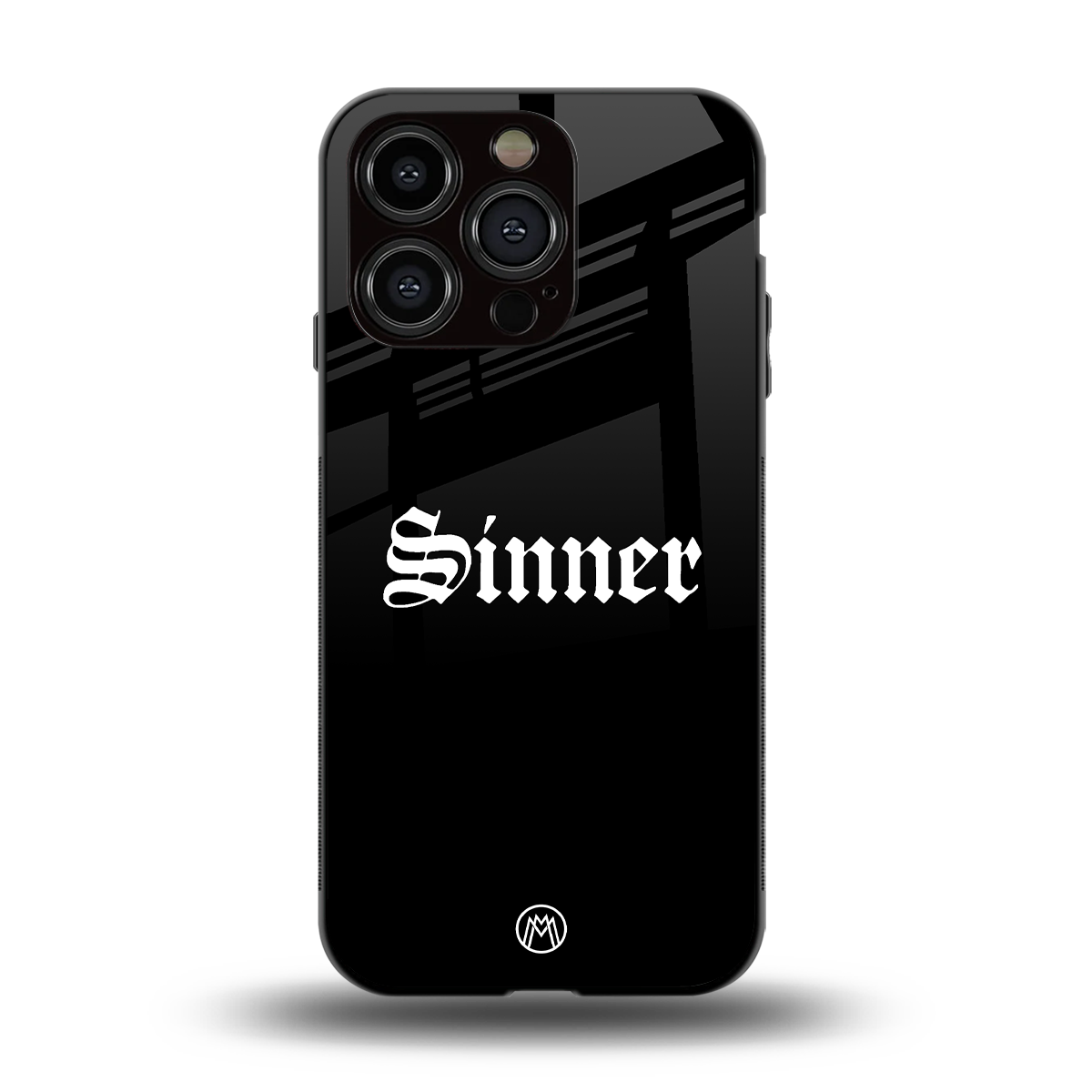 sinner back phone cover | glass case for iphone 14 pro