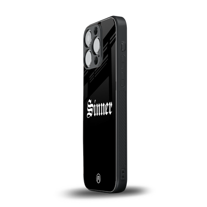 sinner back phone cover | glass case for iphone 15 pro
