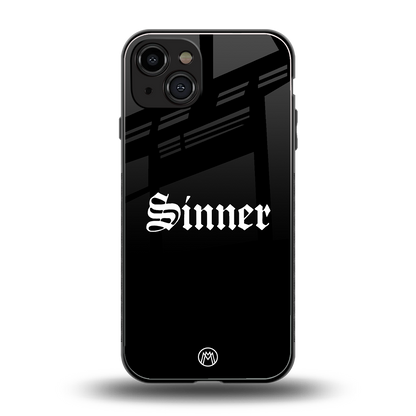 sinner back phone cover | glass case for iphone 15