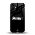 sinner back phone cover | glass case for iphone 16 plus