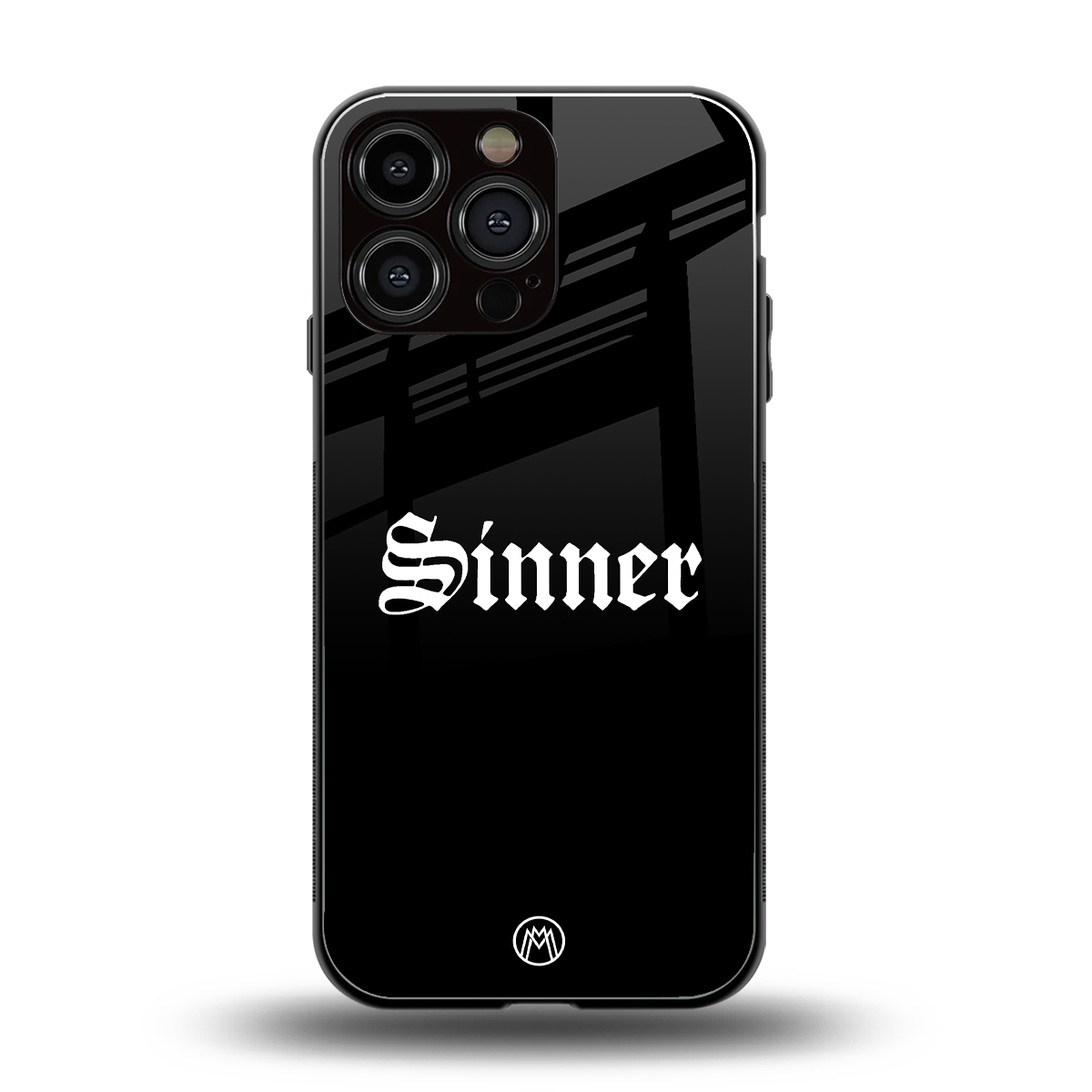 sinner back phone cover | glass case for iphone 16 pro max