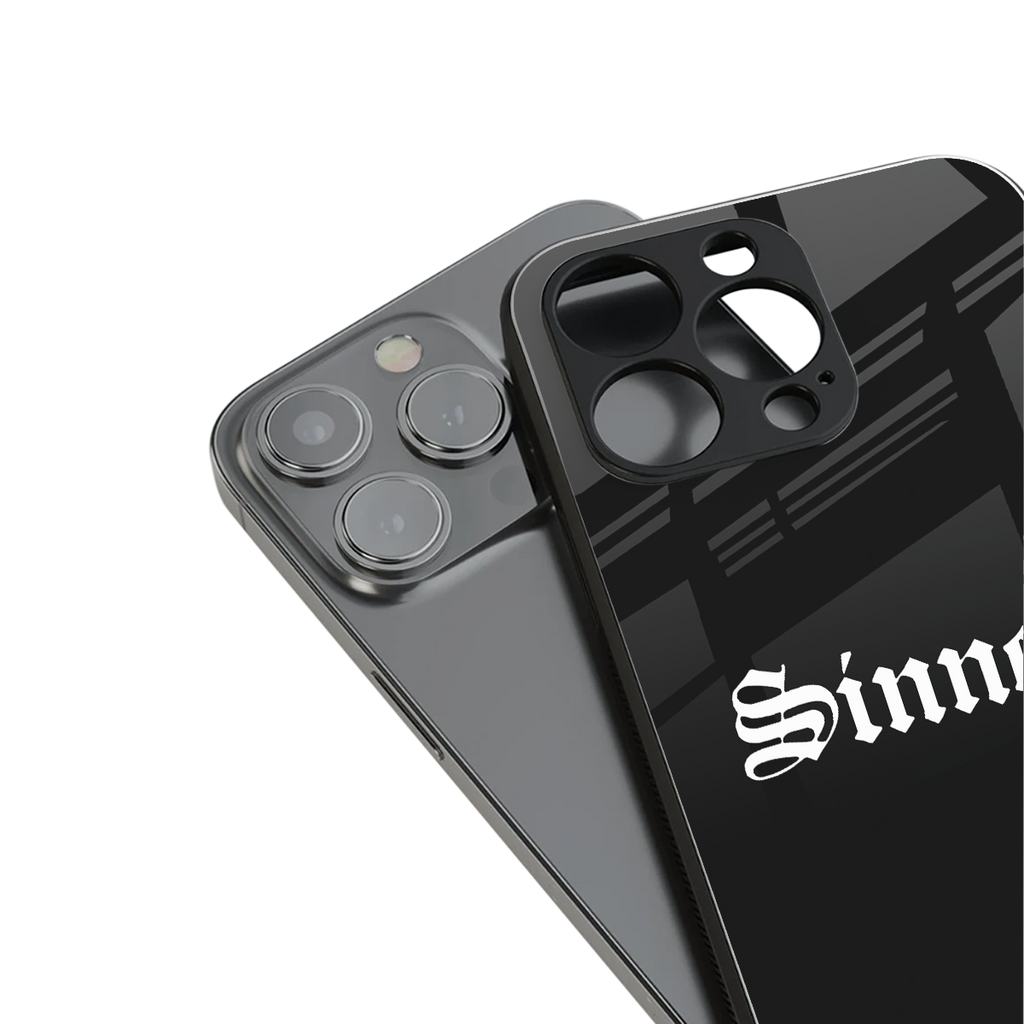 sinner back phone cover | glass case for iphone 13 pro max