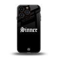 sinner back phone cover | glass case for iphone 16 pro