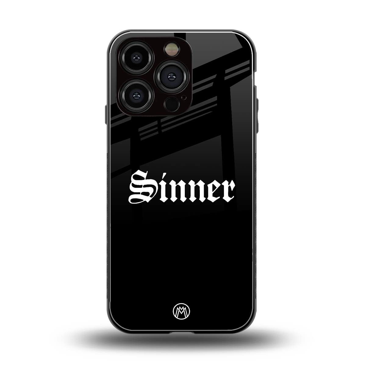 sinner back phone cover | glass case for iphone 16 pro